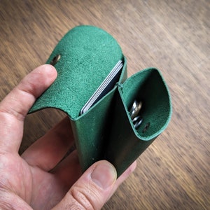 Titular de la tarjeta de billetera de cuero minimalista, monedas, billetera de cuero pequeña minimalista delgada, regalo, hombres mujeres Personalización gratuita