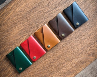 Portefeuille minimaliste en cuir pleine fleur, porte-cartes fin