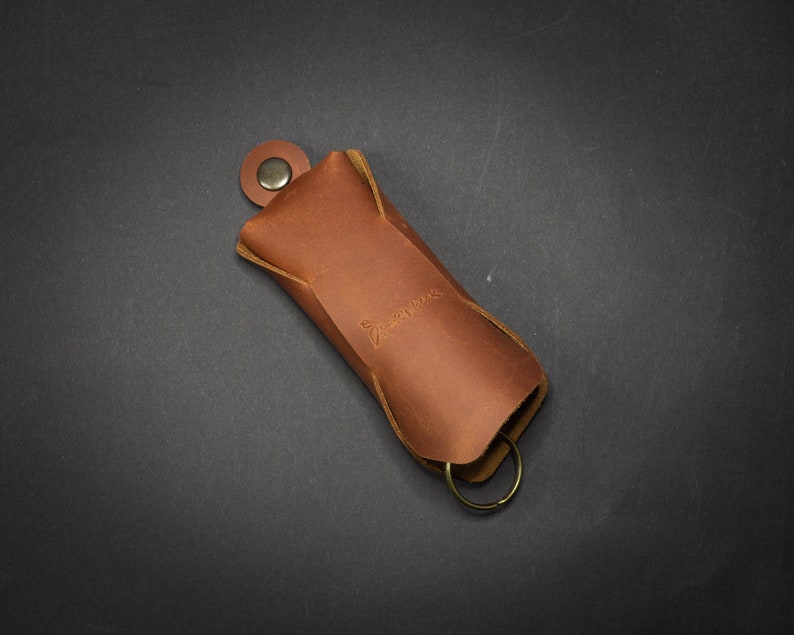 Personalized Leather Key holder ,Key Cover, Crazy horse leather key case, Minimalist key holder, moving and relocating gifts image 9