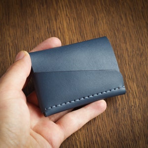 Cartera de cuero minimalista, tarjetero, monedas, cartera de cuero pequeña mínima delgada, regalo, hombres y mujeres