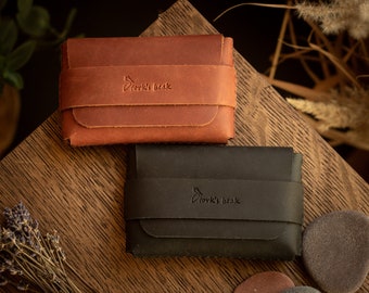 FREE GIFT, AirTag holder or key cover, Minimalist Leather Wallet, Card Holder, Small Leather Wallet, Gift, Men Women