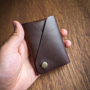 Minimalist Leather Wallet Card Holder, Coins, Slim Minimal Small Leather Wallet, Gift, Men Women