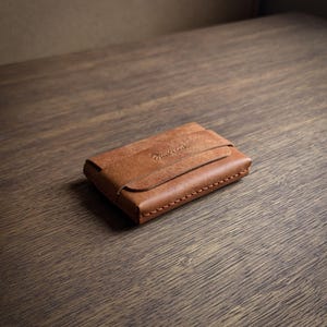 Titular de la tarjeta de billetera de cuero minimalista, monedas, billetera de cuero pequeña minimalista delgada, regalo, hombres mujeres