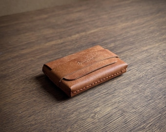 Minimalist Leather Wallet Card Holder, Coins, Slim Minimal Small Leather Wallet, Gift, Men Women