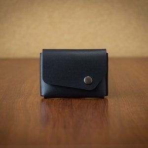 gepersonaliseerde minimalistische lederen portemonnee kaarthouder, munten, slanke minimale kleine lederen portemonnee, cadeau, mannen vrouwen