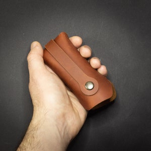 Porte-clés en cuir personnalisé, Housse de clé, étui à clés en cuir Crazy horse, porte-clés minimaliste, déménagement et déplacement de cadeaux