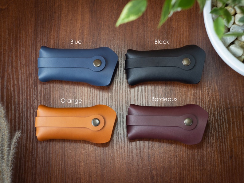 Personalized Leather Key holder ,Key Cover, Veg tanned leather key case, Minimalist key holder, moving and relocating gifts image 2