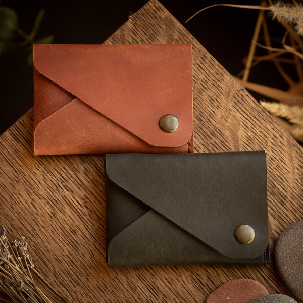 FREE GIFT, AirTag holder or key cover, Minimalist Leather Wallet, Card Holder, Small Leather Wallet, Gift, Men Women