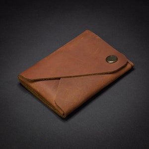 Minimalista portacarte in pelle, monete, sottile portafoglio minimal in pelle, regalo, uomo donna
