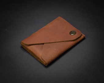 Minimalist Leather Wallet Card Holder, Coins, Slim Minimal Small Leather Wallet, Gift, Men Women