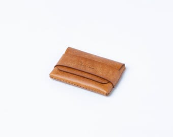 Minimalist Leather Card Holder Wallet, Slim Coin Pouch