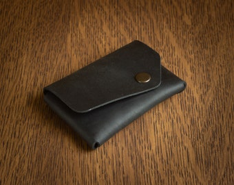 Minimalist Leather Wallet Card Holder, Coins, Slim Minimal Small Leather Wallet, Gift, Men Women