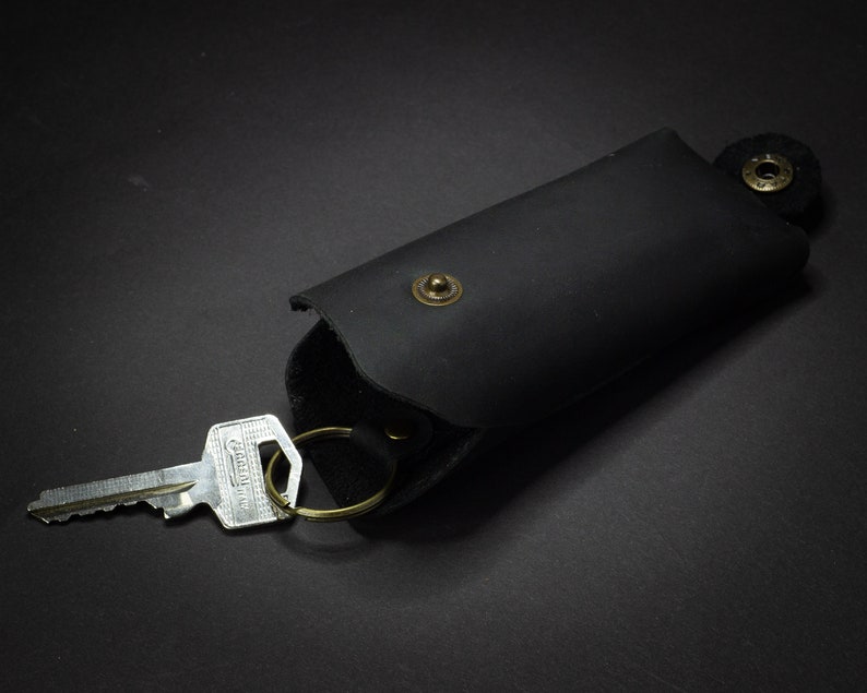 Personalized Leather Key holder ,Key Cover, Crazy horse leather key case, Minimalist key holder, moving and relocating gifts image 5