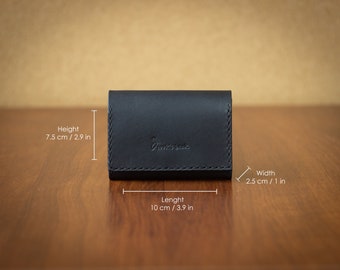 Minimalist  leather wallet, Small leather wallet for men and women, Vegatable leather, mens wallet, wallet for women