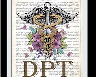 理学療法士ギフト DPT 花付きギフト DPT 卒業式 医師のオフィス装飾 DPT 卒業式ギフト 医療用プリント
