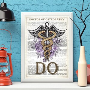Osteopathic Doctor Gift,DO with Flowers Print, Doctor of Osteopathy Gift, Osteopathic Medicine, Osteopathic Student Graduation gift