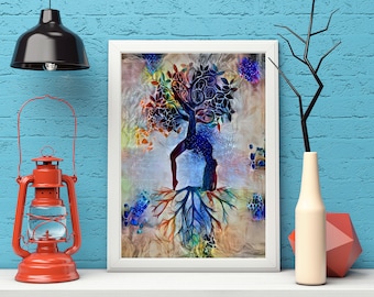 Yoga Art, Yogi, Yoga Poster, Yoga Pose, Yoga Print, Yoga Woman Watercolor, Yoga Studio, Sukhasana Pose, Yoga Wall Decor, Yoga Gift, Yoga