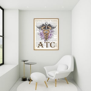 ATC mit Blumen Geschenk, Zertifizierter Athletic Trainer Print, ATC Geschenk, Sportliches Trainingsgeschenk, Sportmedizin, Athletic Trainer Abschluss Geschenk