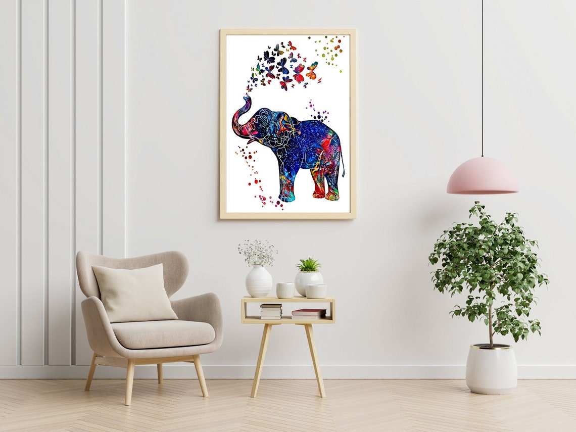 Elephant Family Wall Art Prints Elephant Watercolor Decor for Etsy UK