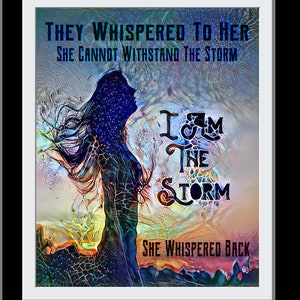 I am the Storm She Whispered back Magical Things Motivational Inspirational Quote Wall Art Dragonfly Wall Decor Dragonfly quotes