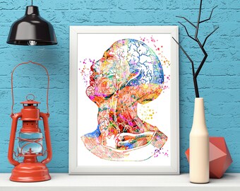 Head Art Print Medical Art Print Anatomy Abstract Art Body Art Medical Art work Office decor Doctor Nurse Digital Download Gifts