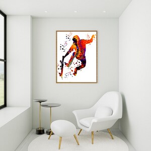 Skateboarder Watercolor Boys Room Decor Print Skateboard Street Sport Art Wall Art Wall Decor Home Decor Nursery Skateboarding Wall Art