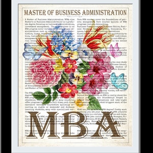 MBA graduation gift , MBA gift, Gift card, mba graduation, gift for a him, Mba graduate, Mba gift man, Mba grad, MBA graduate gift Prints Spring Flowers