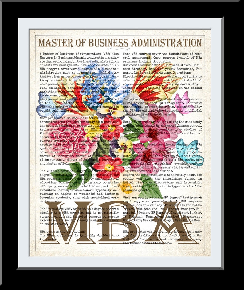 MBA graduation gift , MBA gift, Gift card, mba graduation, gift for a him, Mba graduate, Mba gift man, Mba grad, MBA graduate gift Prints Spring Flowers