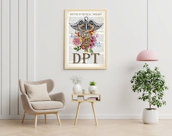 DPT 卒業、医師のオフィスの装飾、花のプリント付き DPT、理学療法士ギフト、DPT 卒業ギフト、医療プリント