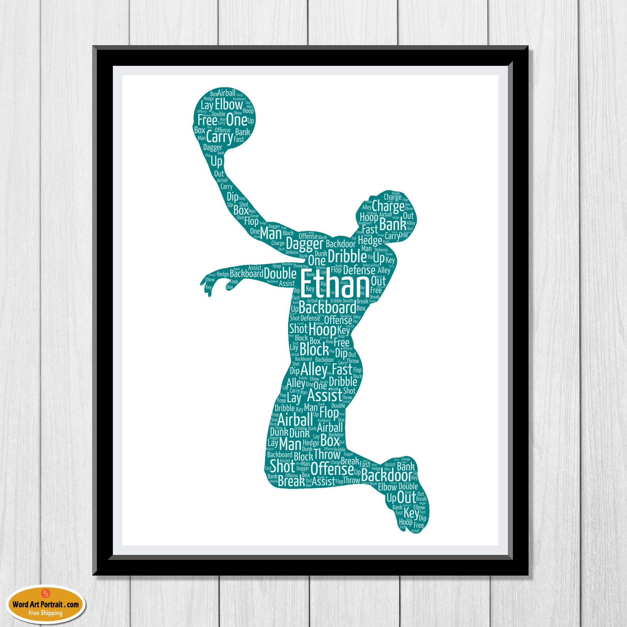 Basket ball Personalized gift for men - basketball Wall Art Decor - basketball gifts - For Dad- Son- Brother- Him