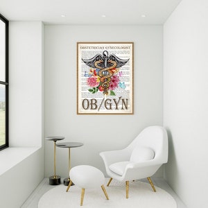 Gynecologist Office Decor, Medical Wall Art , Ob-gyn With Flowers Print ...