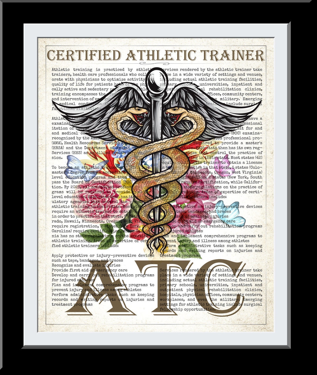Certification Exam Boc Certified Athletic Trainer ATC With Flowers