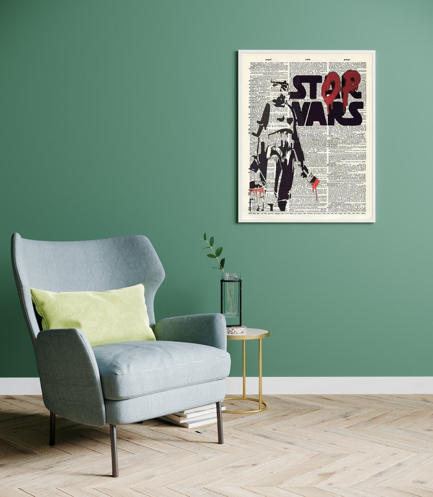 Banksy Wall Art - Dictionary Art - No Star Wars - Stop Wars instead - Banksy Print Vintage Wall Decor