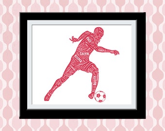 Personalised Soccer Gift Word Art Gift Football Gift Soccer Gift For Soccer Player Wall Prints Wall Art Decor Gift Wall Art Prints