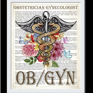 Gynecologist Office Decor, Medical Wall Art , Ob-gyn With Flowers Print ...