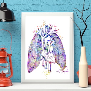 Anatomy Art Pulmonary Art Lungs Art Print Body Medical Art work, Office decor, Doctor, Nurse, Digital Download, Art Prints, Medical Gifts