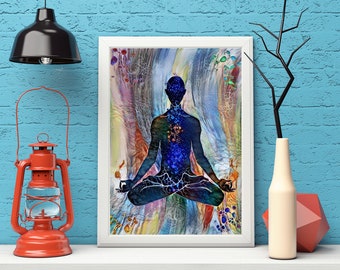 Kundalini Wall Art , Yoga Studio Decor, Yoga art print spiritual Art Wall Decor Meditation Yoga Decor Yoga goddess,Yoga gifts Home decor