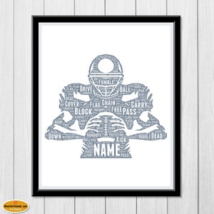 Fußball Wandbild - Personalisiertes Geschenk - Für Sohn, Papa, Onkel Bruder Ehemann - Fußball Wort Wandkunst Bilder Bilder Fußball