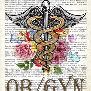 Gynecologist Office Decor, Medical Wall Art , Ob-gyn With Flowers Print ...