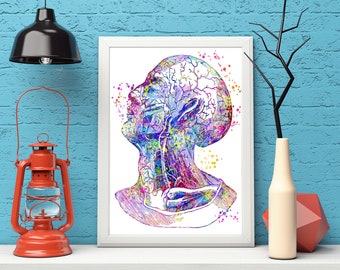 Head Art Poster Medical Art Print Anatomy Abstract Art Body Art Medical Art work Office decor Doctor Nurse Digital Download Gifts