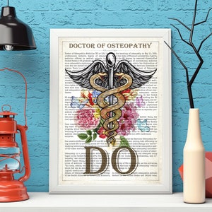 Osteopathic Student Graduation gift DO with Flowers Print Doctor of Osteopathy Gift Osteopathic Doctor Gift Osteopathic Medicine