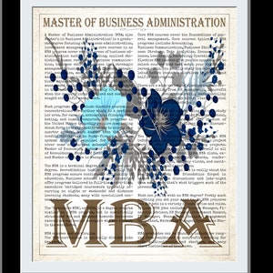 MBA graduation gift , MBA gift, Gift card, mba graduation, gift for a him, Mba graduate, Mba gift man, Mba grad, MBA graduate gift Prints Blue Sky Flowers