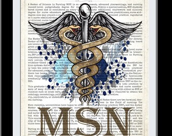 MSN Gift, Masters in Nursing Print, Master of Science in Nursing, Nursing Graduate Gift Idea, Medical Print, Nurse Graduation Gift Idea