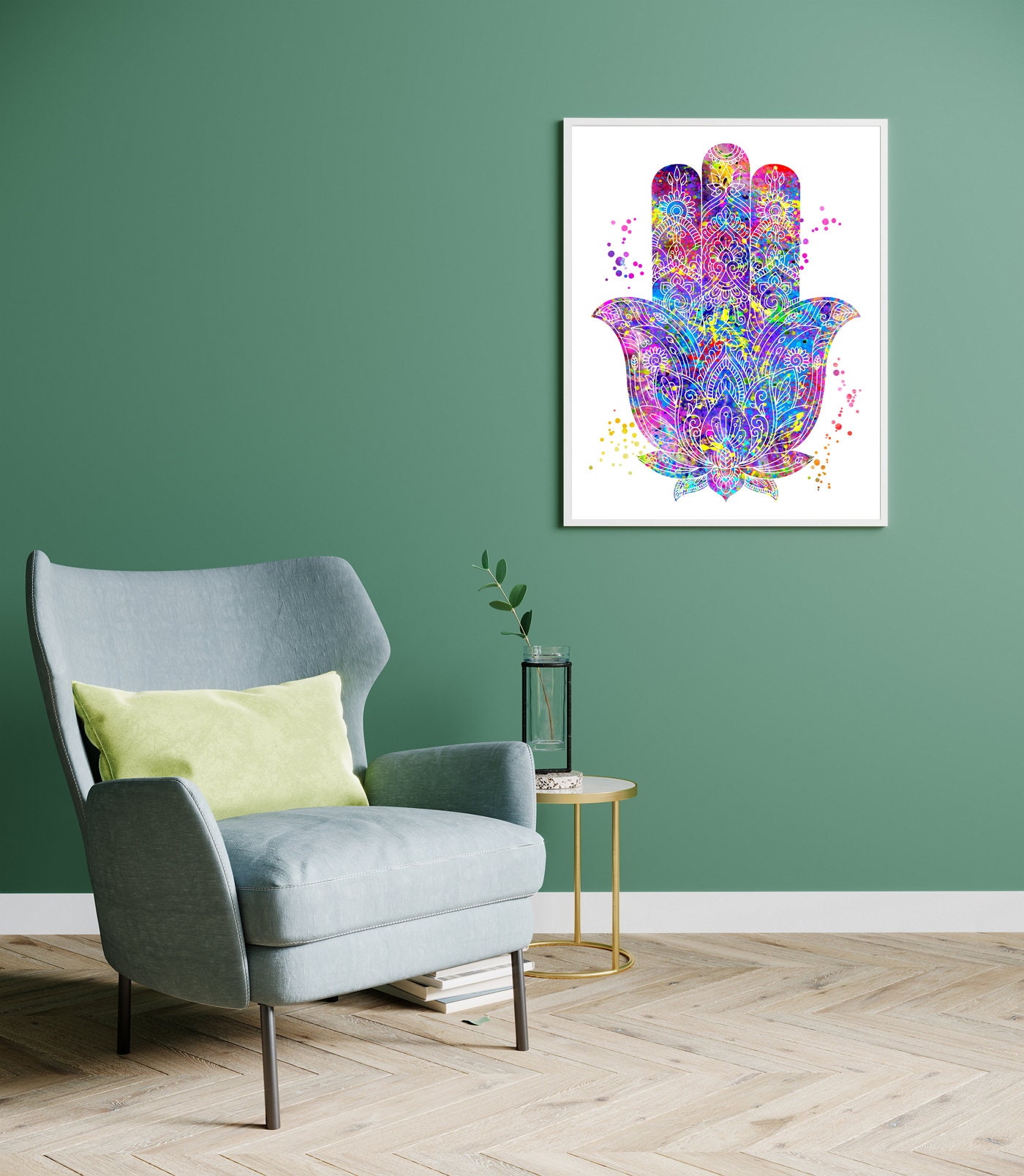 Hamsa Fatima Hand Photo Poster Boho Art Zen Meditation Room | Etsy