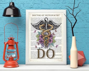 DO with Flowers Print Doctor of Osteopathy Gift Osteopathic Doctor Gift Osteopathic Medicine Osteopathic Student Graduation gift