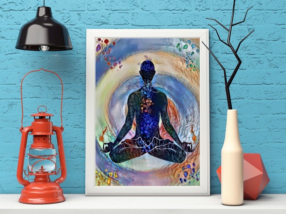 Kriya Yoga Wall Art, Yoga Studio Decor, Yoga Art Print, Spiritual