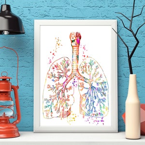 Pulmonary Art Lungs Art Print Body Anatomy Art, Medical Art work, Office decor, Doctor, Nurse, Digital Download, Art Prints, Medical Gifts