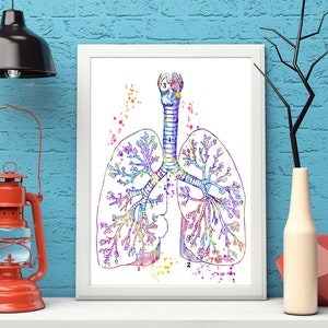 Lungs Art Print Pulmonary Art Body Anatomy Art, Medical Art work, Office decor, Doctor, Nurse, Digital Download, Art Prints, Medical Gifts