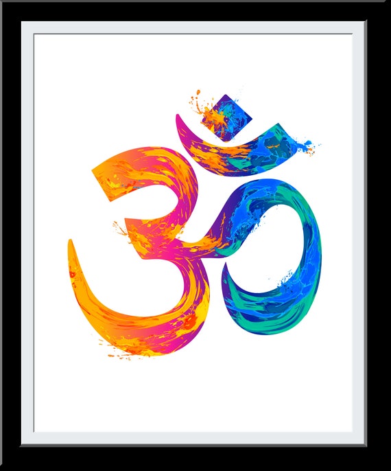 OM Watercolor Aum Watercolor Print Yoga Studio Home Decor Zen Hindu  Meditation Aum Wall Art