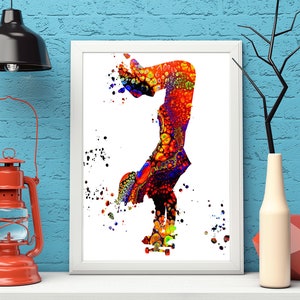 Skateboard Street Sport Art Skateboarder Abstract Watercolor Print Skate Board Boys Girls Room Home Decor Nursery Skateboarding Wall Art